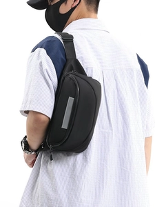 Waterproof large capacity crossbody chest bag with safety reflective strip for cycling