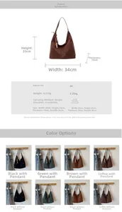 Tableau des dimensions détaillé pour sac à bandoulière vintage en cuir PU ajouré