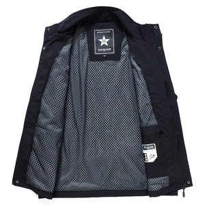 Gilet d'extérieur noir pour homme en tissu séchage rapide avec doublure en maille grise