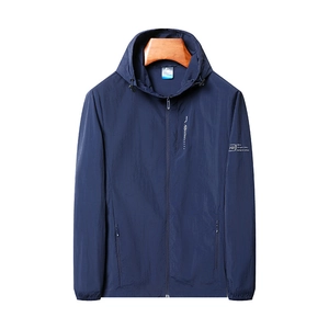 Men Sun Protection Jacket Hooded Windbreaker Summer Thin Outdoor Fishing Breathable Casual Zipper Coat UV Protection Clothing