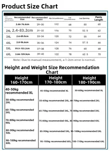 Detailed size chart for men's camouflage shorts including waist and hip measurements