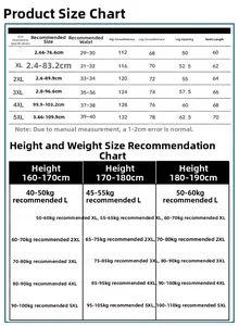 Detailed size chart for men's plaid shorts showing waist and length from L to 5XL