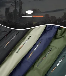 Dettaglio del gilet outdoor multitasche con zip funzionale e tessuto antivento