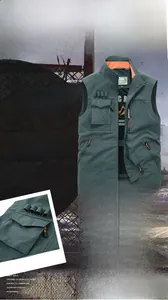 Dettagli del gilet da pesca tattico con tasche multiple e chiusura a zip robusta