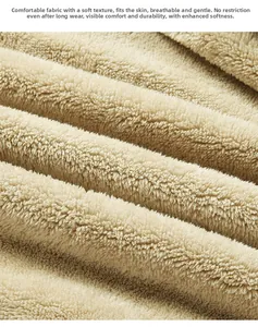 Detailed close-up of soft khaki fleece fabric texture showing high breathability and comfort