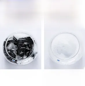 Black winter jacket fabric colorfastness test showing clear water after 30 mins soaking