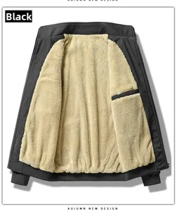 Detail view of winter jacket with warm fleece lining and inner chest pocket design