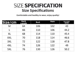 Detaillierte Größentabelle für die Outdoor-Multitaschenweste von M bis 5XL