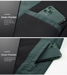 Dettaglio delle tasche interne funzionali in rete per lo storage del gilet da uomo