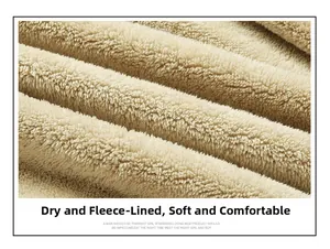 Detailed close-up of thick beige fleece lining for men winter jacket warmth
