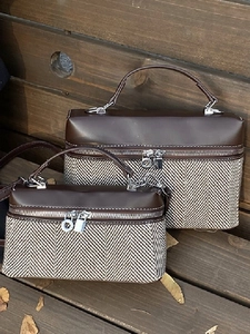 Sac Bandoulière Vintage en Cuir PU à Chevrons pour Femme Couleur Contrastée Sac à Épaule Carré Mode Sac à Main Quotidien
