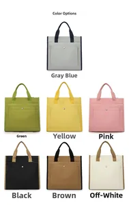 High-capacity canvas tote bag collection shown in seven versatile and stylish colors