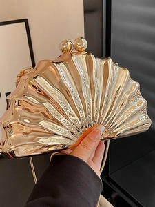 Sac de Soirée Vintage en Acrylique Forme Coquillage pour Femme Sac à Bandoulière Avec Chaîne Finition Miroir