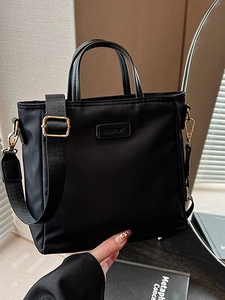 Women Nylon Bucket Crossbody Bag Fashion Wide Strap Shoulder Handbag Minimalist Solid Color Bucket Bag For Daily Travel Commuting