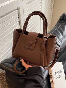 Sac Seau en Cuir PU Minimaliste pour Femmes Sac à Main Texture Litchi avec Bandoulière Réglable Sac à Bandoulière pour Trajet Quotidien