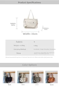 Size chart for large canvas tote bag with dimensions width 35cm and height 26cm
