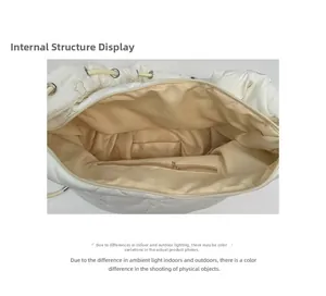 Vue intérieure du sac bandoulière matelassé blanc montrant les poches internes