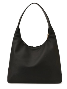 Sac à épaule Hobo noir classique en nylon de qualité supérieure avec fermeture éclair dorée