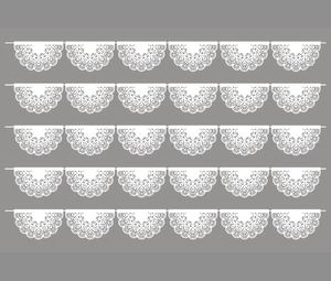 White laser cut lace banner flags with mandala patterns for wedding and party decoration