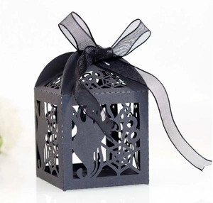 Halloween Candy Boxes Laser Cut Paper Hollow Out Spider Web Ghost Pattern Gift Packaging Boxes Party Favor Decoration