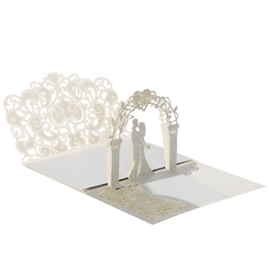 3D Pop Up Wedding Invitations Laser Cut Glitter Hollow Invitation Cards With Envelopes Inner Sheet For Engagement Party Ceremony