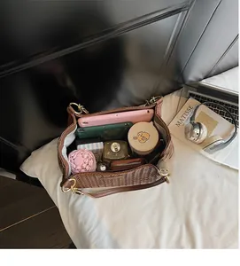 Interior view of large woven tote bag showing spacious capacity for daily essentials