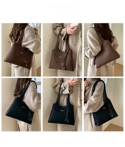 Detail shots of leopard print tote bags in brown and black with tassel charm detail