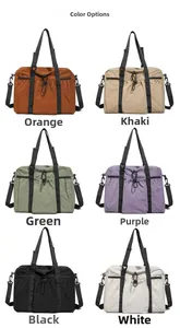 Color options for high-capacity nylon travel tote bags in six different vibrant shades