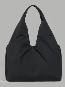 Large Capacity Nylon Tote Bag Waterproof Pleated Shoulder Underarm Bag For Women Casual Daily Travel Commuting Fashion Purse