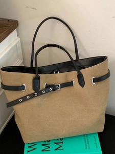 Große Kapazität Canvas Tragetasche Für Damen Retro Lässig Schultertasche Mit Gürtelschnalle Dekor Pendler Shopping Handtasche