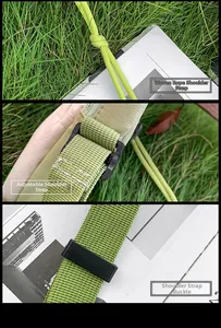 Détail de la bandoulière réglable en corde tressée avec boucle pour sac extérieur
