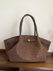 Grand Sac à Main Fourre-Tout en Cuir PU Imprimé Léopard Rétro pour Femmes Sac Sous le Bras de Grande Capacité Sac à Bandoulière