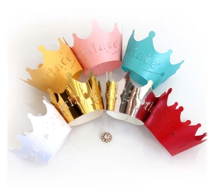 Lace hollow cupcake liners with crown design and Prince lettering for party decor