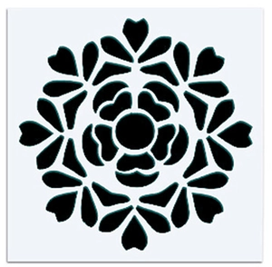 Mandala style PET stencil for painting with symmetrical geometric floral pattern design