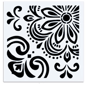Mandala Floral PET Drawing Stencil Laser Cut Hollow Template For DIY Painting Scrapbooking Home Decor 14x14cm Art Craft Supplies