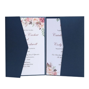 Élégantes Cartes d'Invitation de Mariage Découpées au Laser Fleur Ensemble de Couvertures en Papier Perlé avec Feuilles Intérieures pour Banquet