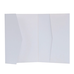 Couverture d'invitation de mariage en papier perlé blanc avec pochette à trois plis