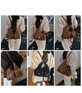 Detail showing vintage leopard print shoulder bag with dual pockets and silver twist locks
