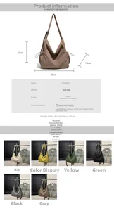 Detailed size chart and multi-color options for the corduroy tote bag with measurements