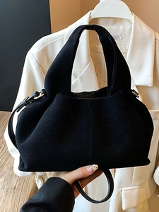 Vintage Suede Texture PU Crossbody Bag For Women Slouchy Pleated Cloud Handbag Retro Minimalist Shoulder Tote Handbag