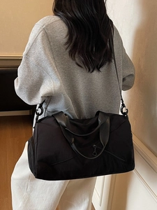 Grand sac fourre-tout noir à motif léopard pour femme, sac à bandoulière polyvalent chic