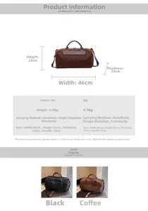 Dettaglio borsa da viaggio leopardata dimensioni 46x23x23cm e specifiche del materiale