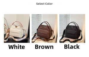 Detailed comparison of minimalist handbags in white, brown, and black color options