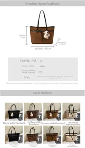 Detailed size chart and parameter guide for retro high capacity tote shoulder bag