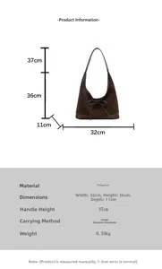 Size chart showing dimensions for large capacity tote bag with 32x36x11 cm measurements