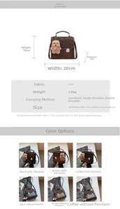 Detailed view of leopard print backpack dimensions 20x19x9cm with faux fur texture