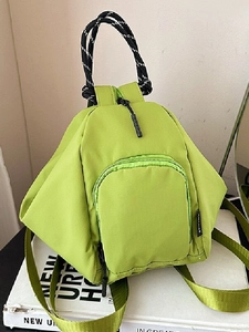 Women Lightweight Waterproof Nylon Backpack Casual Three-Way Shoulder Bag Small Triangle Geometric Travel Backpack With Braided Handle