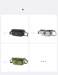 Detailansicht der leichten Urban-Outdoor-Brusttaschen in den Farben Schwarz, Grau und Grün