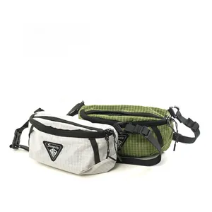 Detail showing tear-resistant grid fabric and plastic buckle on sports chest bags