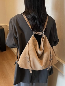 Vintage camel large capacity tote bag with adjustable shoulder strap for women